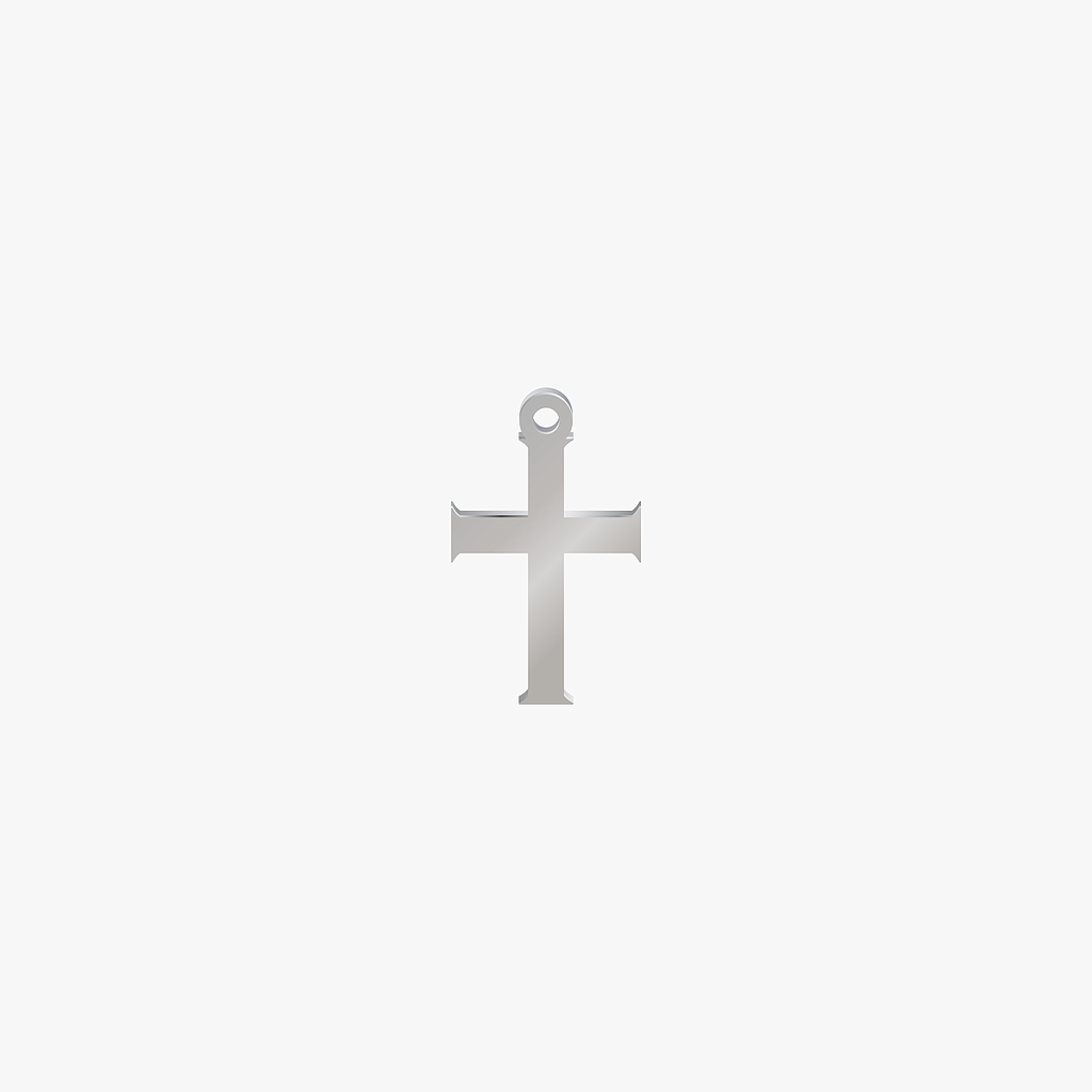 Dije Acero Cruz Plateado 17 x 11mm x 1mm 1 Argolla