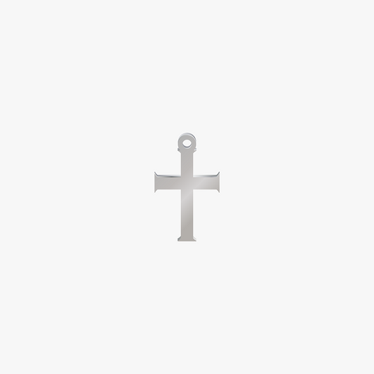 Dije Acero Cruz Plateado 17 x 11mm x 1mm 1 Argolla