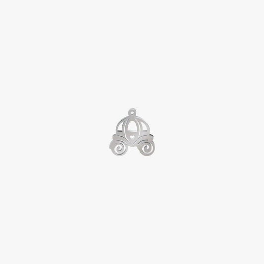 Dije Acero Carroza Corazon Plateado 15 x 20mm x 1mm 1 Argolla