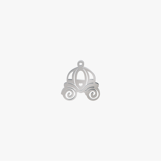Dije Acero Carroza Corazon Plateado 20 x 20mm x 1mm 1 Argolla
