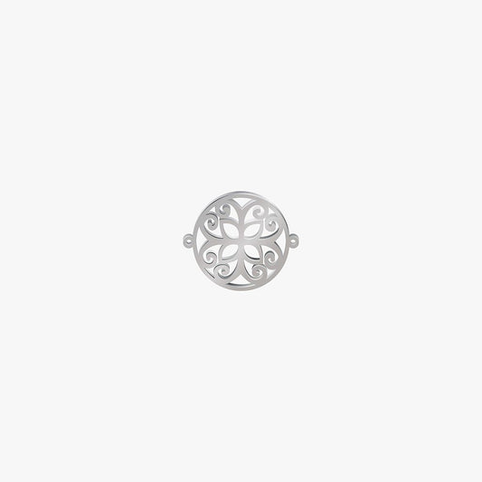 Dije Acero Circulo Mariposa Plateado 21 x 25mm x 1mm 2 Argollas