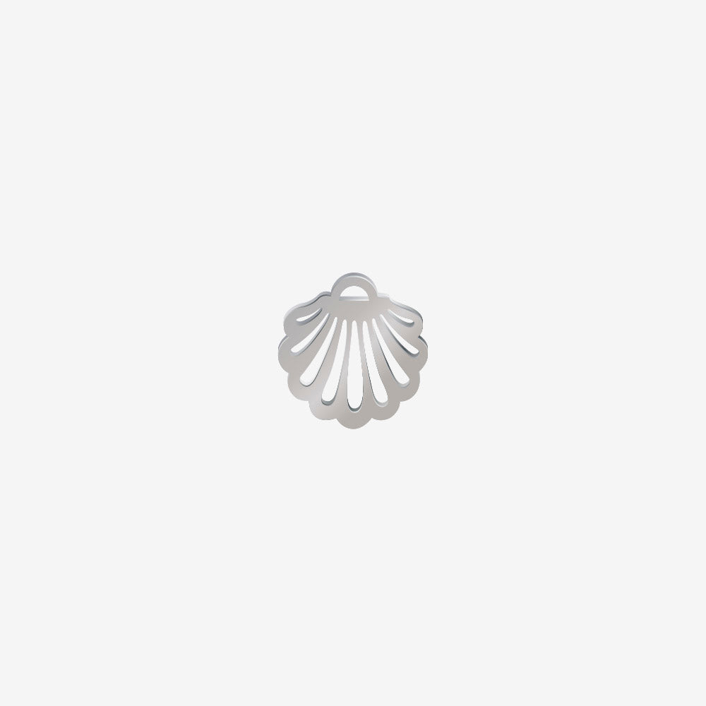 Dije Acero Concha Plateado 15 x 15mm x 1mm 1 Argolla