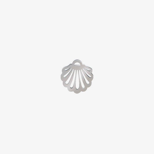 Dije Acero Concha Plateado 15 x 15mm x 1mm 1 Argolla
