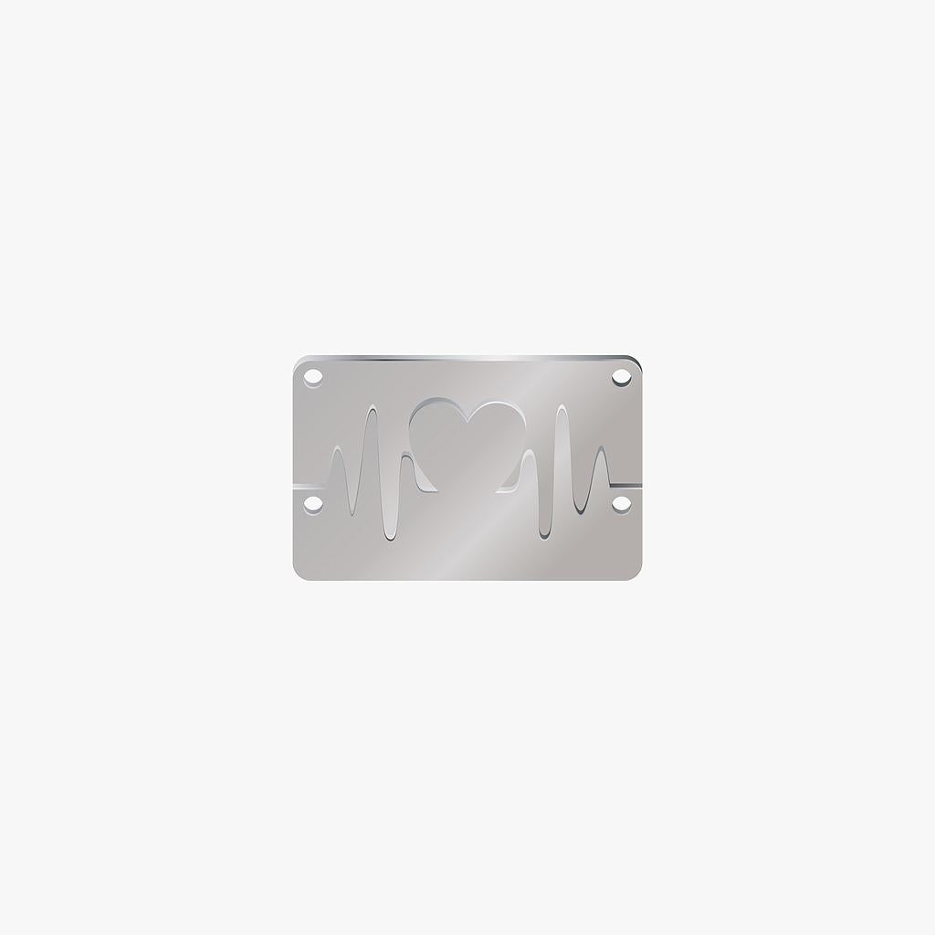 Par Dije Acero Rectangular Armable Corazon-latido Plateado 19 x 30mm x 1mm 1 Agujero