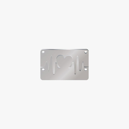 Par Dije Acero Rectangular Armable Corazon-latido Plateado 19 x 30mm x 1mm 1 Agujero