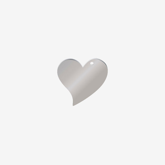 Dije Acero Corazon Plateado 22 x 23mm x 1mm Cp 1 Agujero