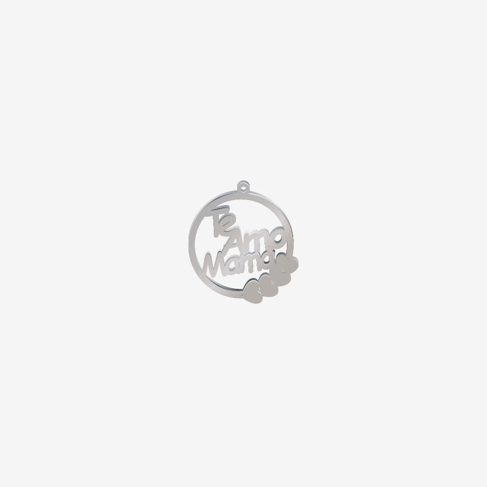 Dije Acero Circulo Te Amo Mama Plateado 29 x 25mm x 1mm 1 Argolla