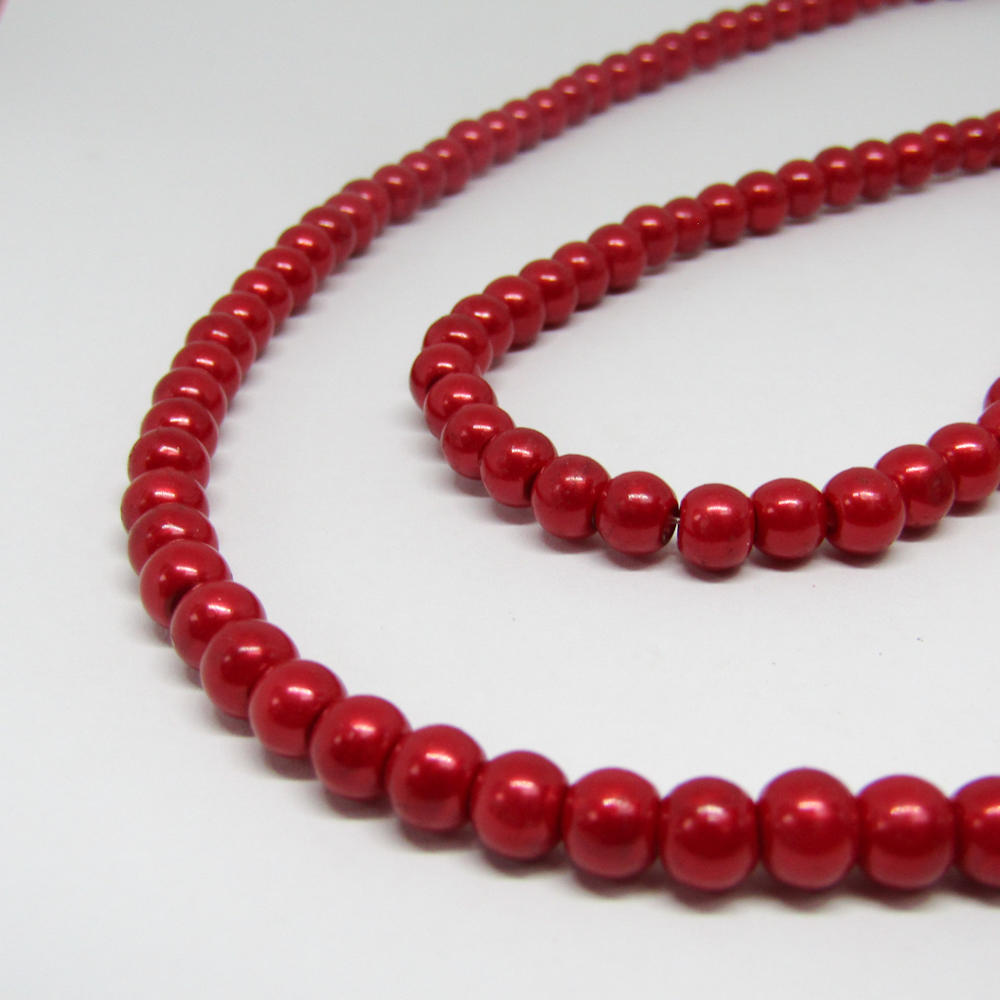Perla Acrílica 6mm Rojo