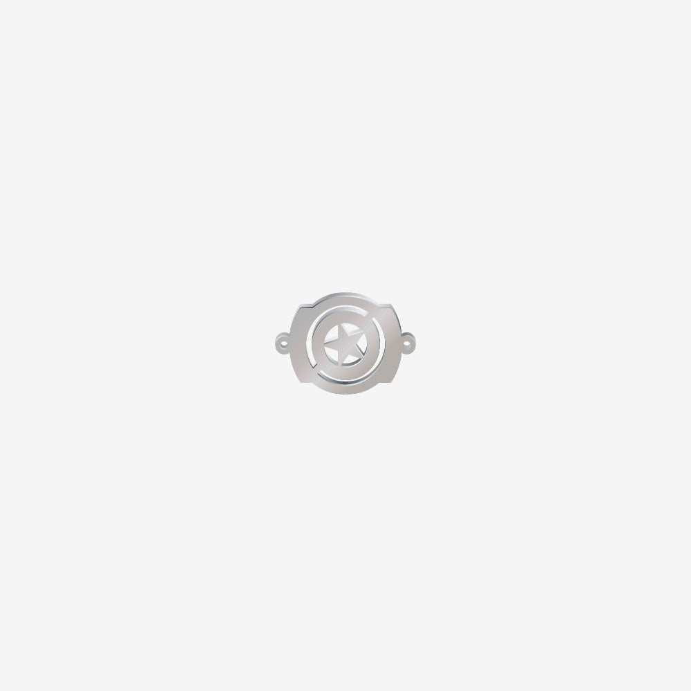 Dije Acero Escudo Plateado 14 x 20mm x 1mm 2 Argollas