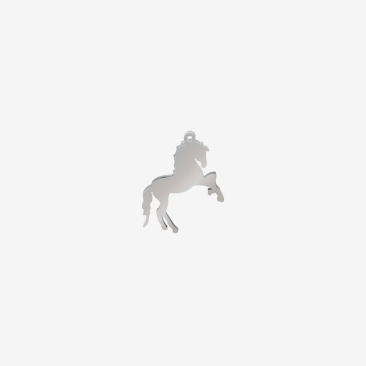 Dije Acero Caballo Plateado 17 x 19mm x 1mm 1 Argolla