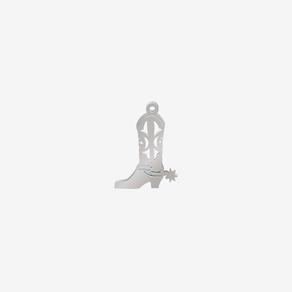 Dije Acero Bota Plateado 21 x 16mm x 1mm 1 Argolla