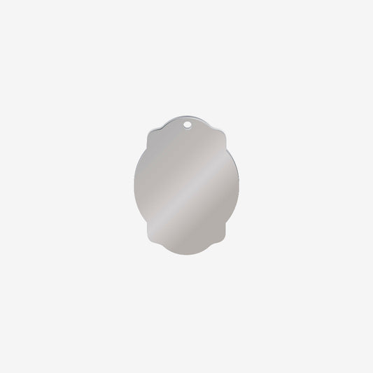 Dije Acero Espejo Plateado 40 x 31mm x 2mm 1 Argolla