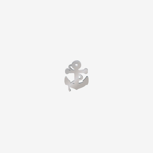 Dije Acero Ancla con Lazo Plateado 18 x 17mm x 1mm 1 Argolla