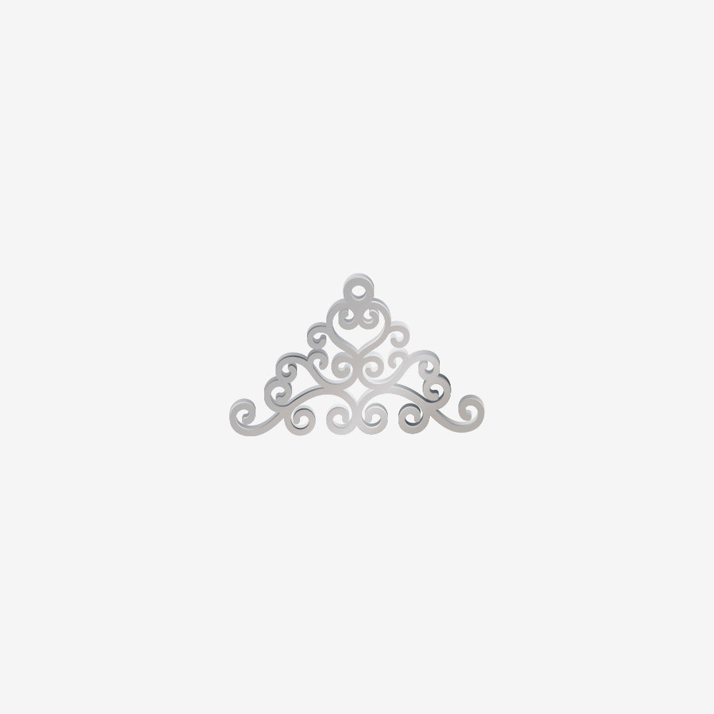 Dije Acero Carigoleado Plateado 16 x 25mm x 1mm 1 Argolla