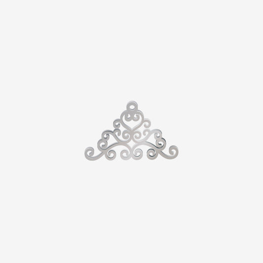 Dije Acero Carigoleado Plateado 16 x 25mm x 1mm 1 Argolla