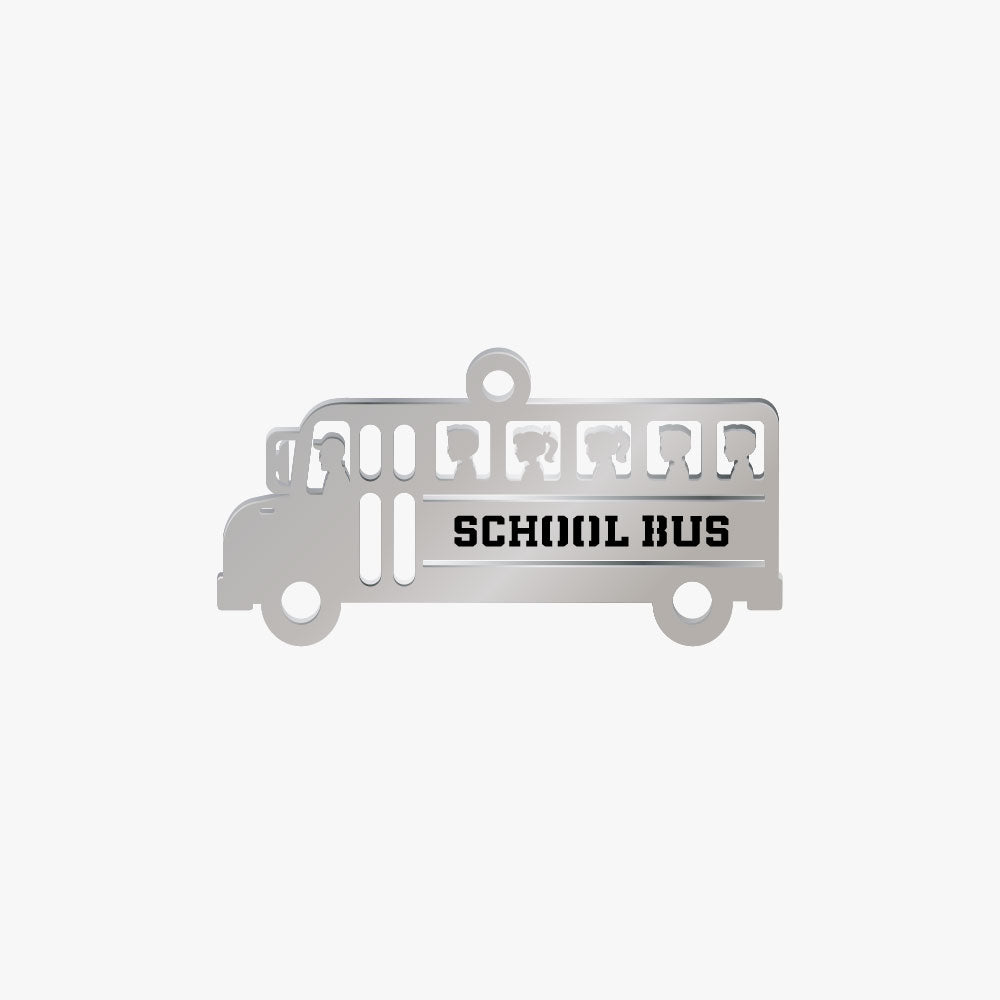Dije Acero Autobus Plateado 18 x 35mm x 1mm 1 Argolla