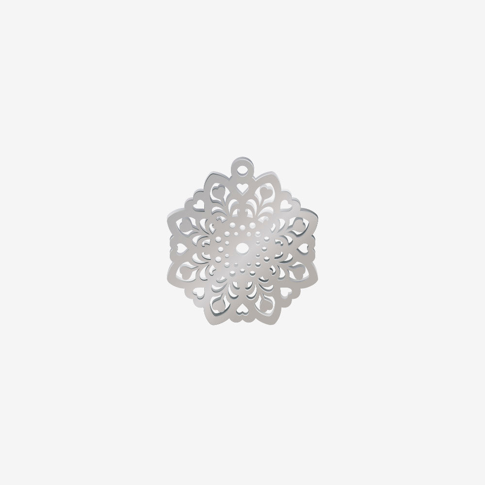 Dije Acero Circulo Plantas-corazones Plateado 22 x 20mm 1 Argolla