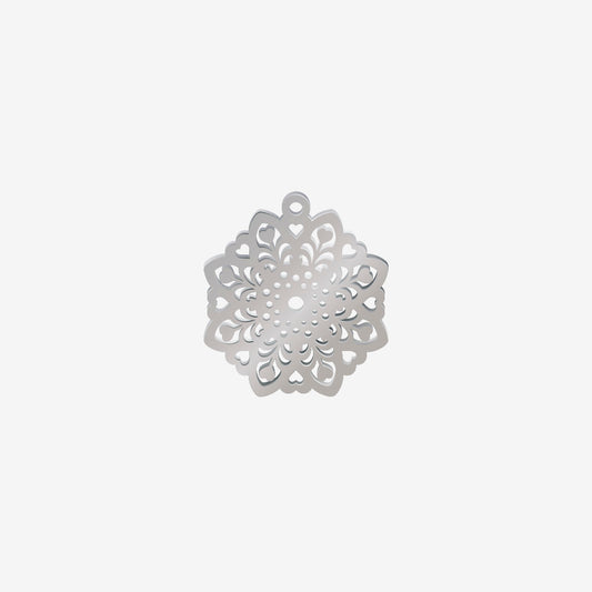 Dije Acero Circulo Plantas-corazones Plateado 22 x 20mm 1 Argolla