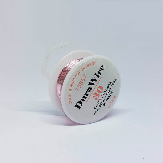 Alambre Dura Wire Baño Oro Rosa #30 x 55 Ydas