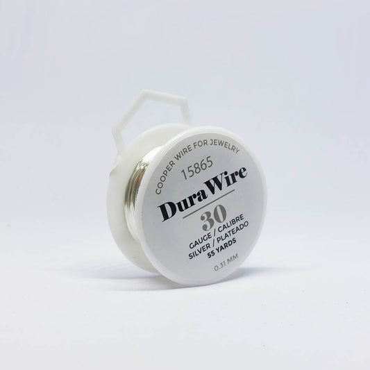 Alambre Dura Wire Baño Oro Plateado #30 x 55 Ydas