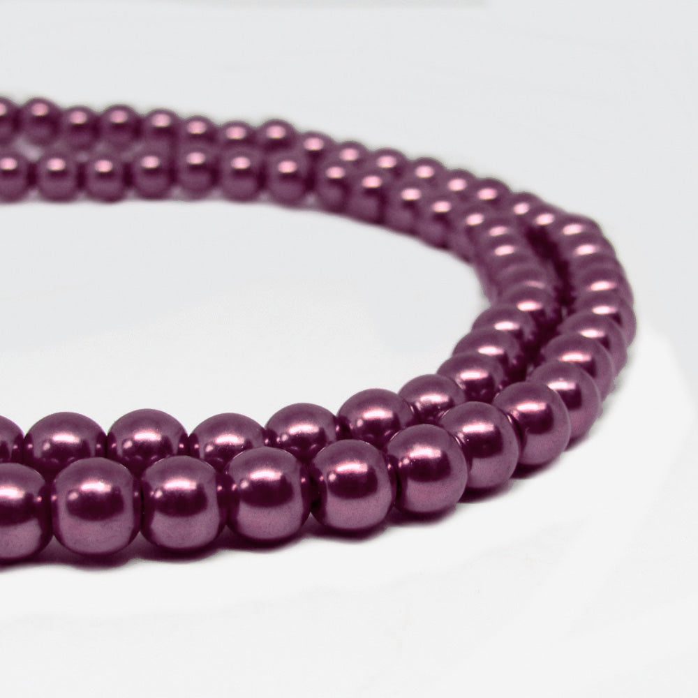 Perla Acrílica 6mm Morado Vino Oscuro #54