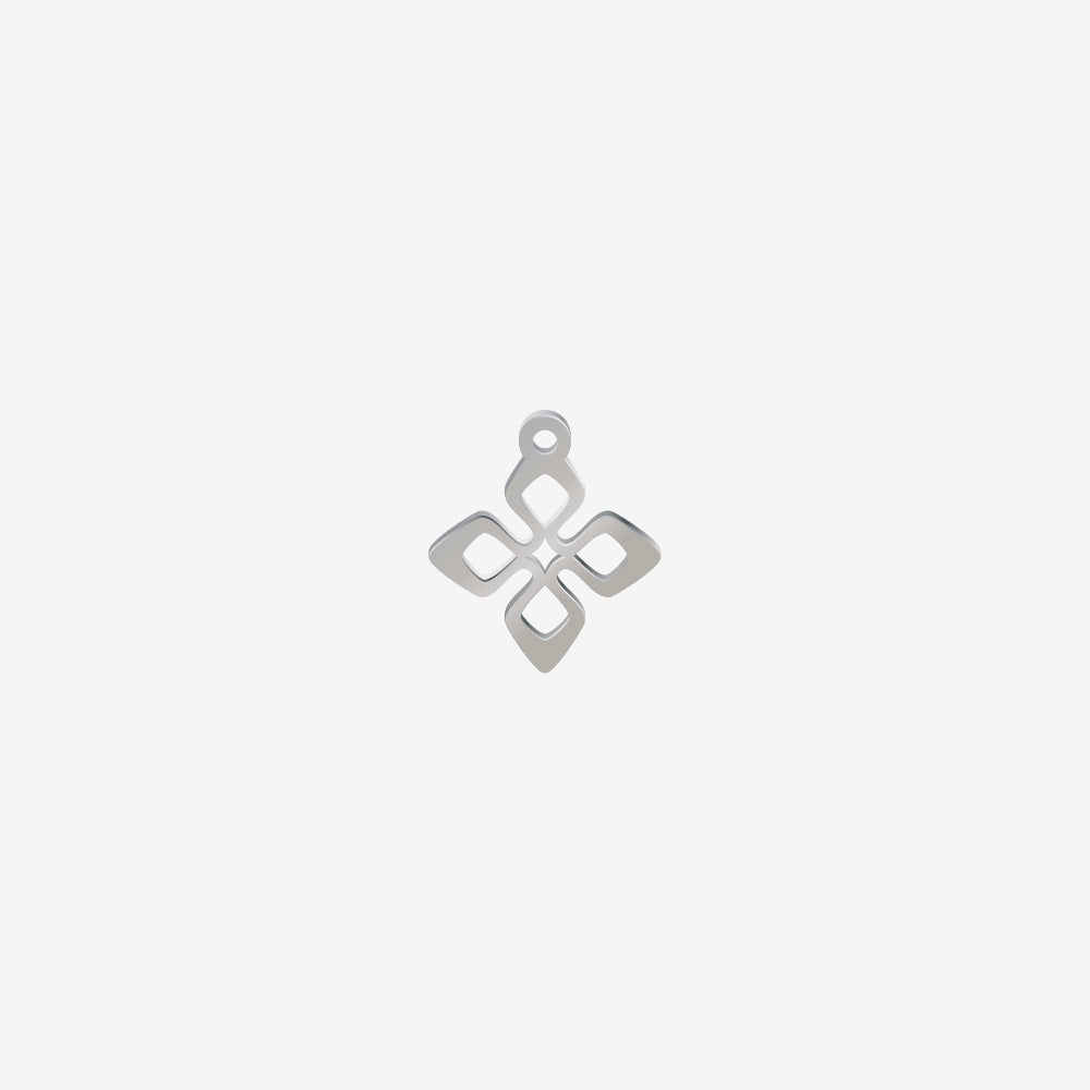 Dije Acero Cruz Puntas Rombo Plateado 15 x 13mm x 1mm 1 Argolla
