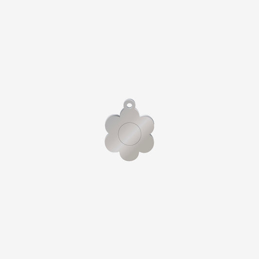 Dije Acero Flor 6 Petalos Redondos Plateado 15 x 12mm x 1mm 1 Argolla