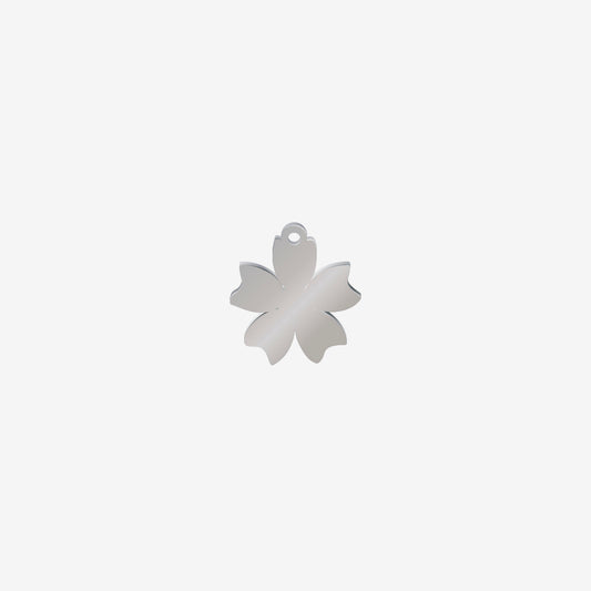 Dije Acero Flor 5 Petalos Plateado 15 x 14mm x 1mm 1 Argolla