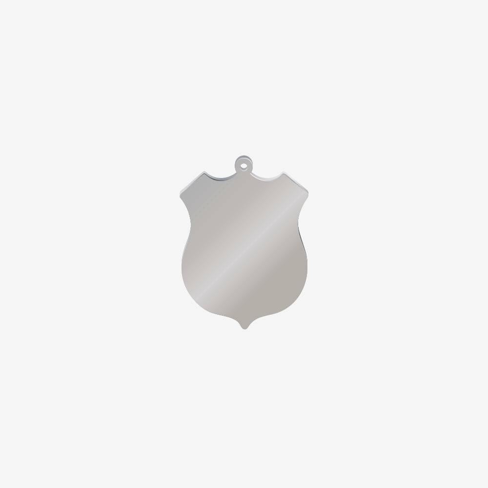 Dije Acero Escudo Plateado 43 x 31mm x 1mm 1 Argolla