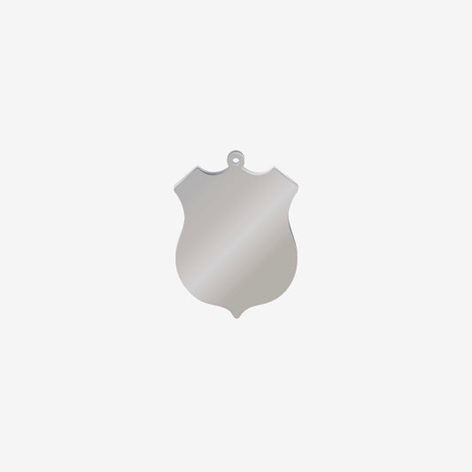 Dije Acero Escudo Plateado 43 x 31mm x 1mm 1 Argolla