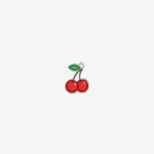 Dije Acero Cereza Plateado + Uv 15mm x 1mm 1 Argolla
