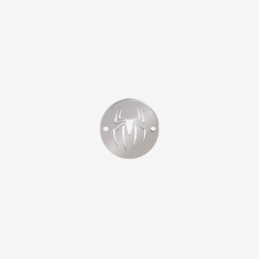 Dije Acero Circulo Arana Plateado 15mm x 1mm 2 Huecos