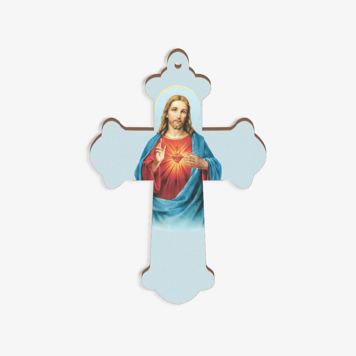 Cruz Mdf Sagrado Corazon de Jesus + Uv 25 x 17.5cm x 4mm