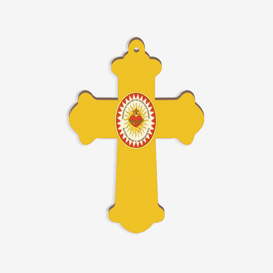 Cruz Mdf Detente- Sagrado Corazon de Jesus + Uv 25 x 17.5cm x 4mm
