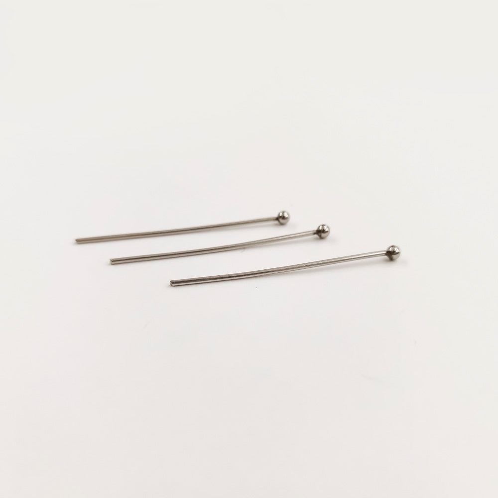 Alfiler Cabecita Acero 30mm – Tono níquel