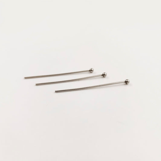 Alfiler Cabecita Acero 30mm – Tono níquel