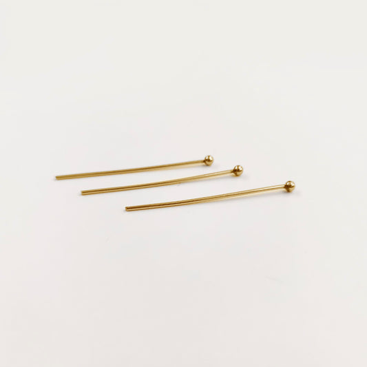 Alfiler Cabecita Acero Baño Oro Dorado 2.2mm