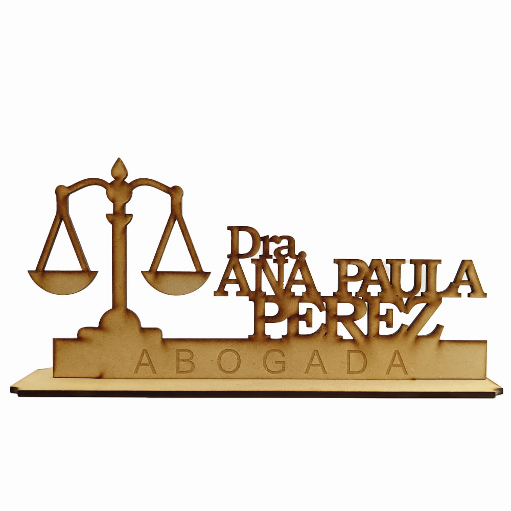Identificador Personalizado Abogada/o Mdf 15.6 x 30.4cm x 4mm