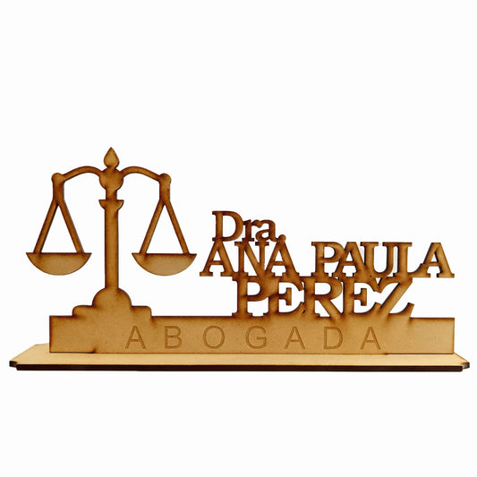 Identificador Personalizado Abogada/o Mdf 15.6 x 30.4cm x 4mm