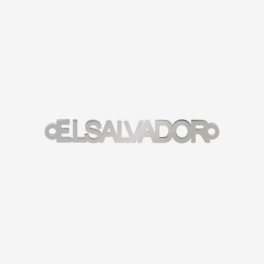 Dije Acero el Salvador Plateado 4 x 34mm x 1mm 2 Argollas
