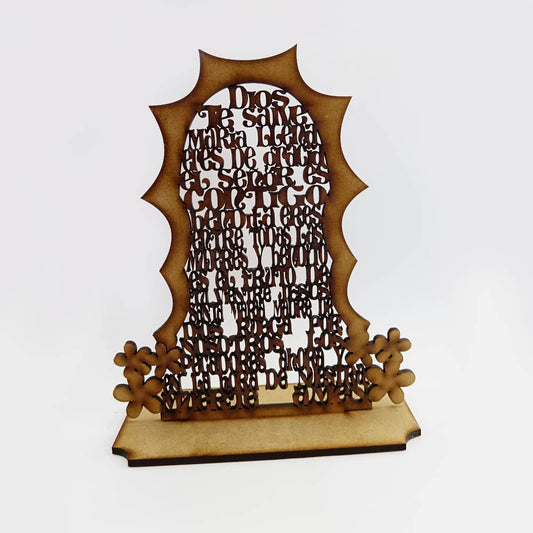 Figura Avemaria con Base Mdf 26 x 16.7cm x 4mm