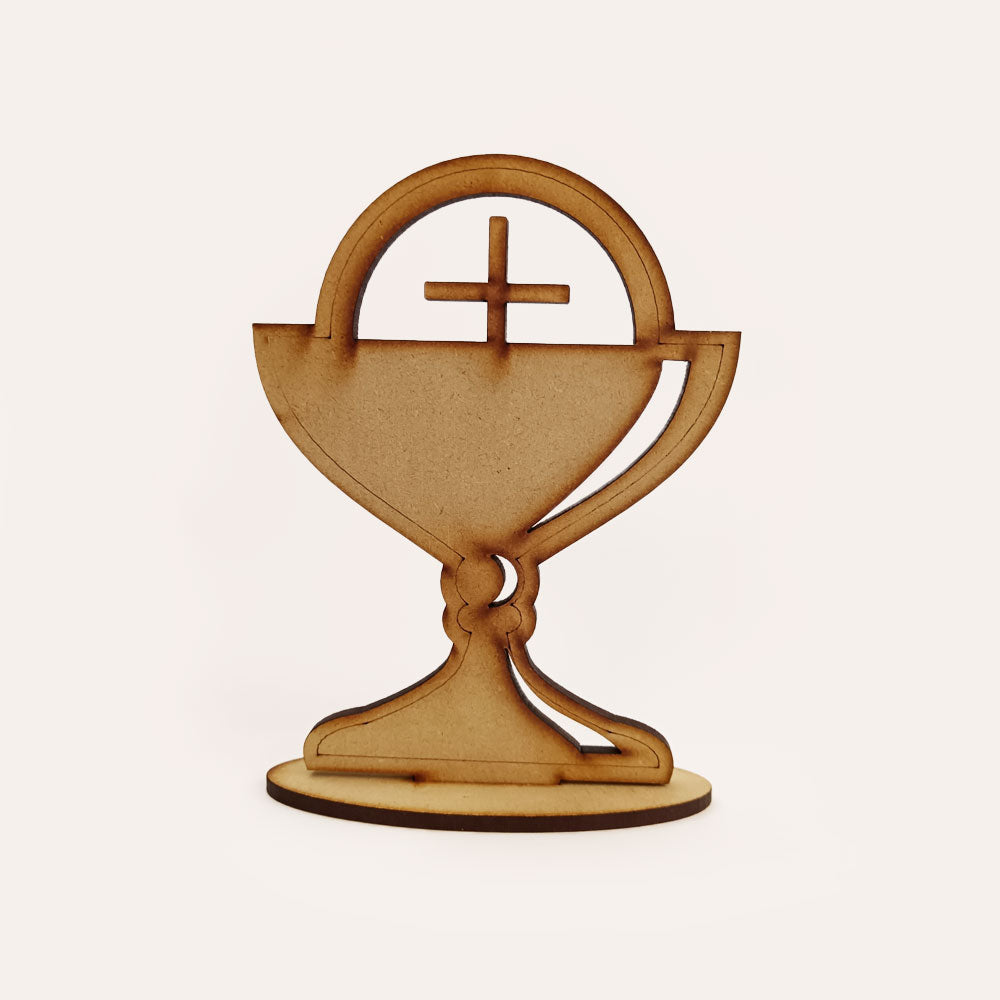 Decoracion Caliz con Base Mdf 14.6 x 10.4cm x 4mm