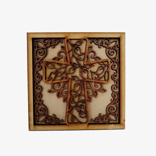 Cuadro de Pared con Cruz Mdf 15.3 x 15.3cm x 4mm