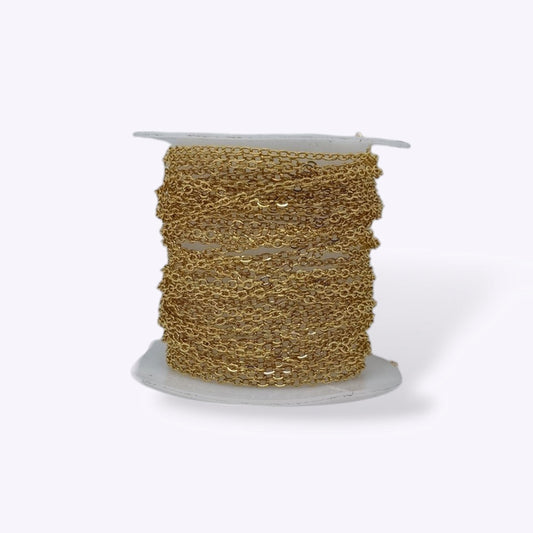 Cadena Eslabon Delgado Baño Dorado 2 x 1mm