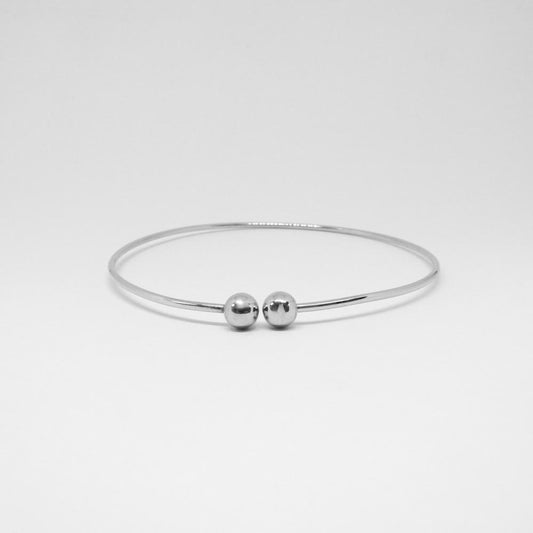 Pulsera 2 Bolas – Tono níquel