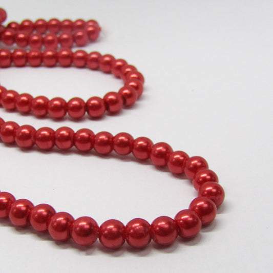 Perla Acrílica 6mm Rojo # 49