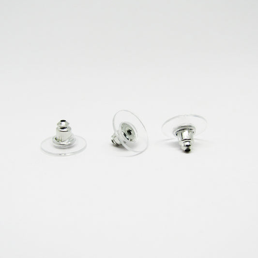 Tapa Plastica Base Metalica para Arete – Transparente