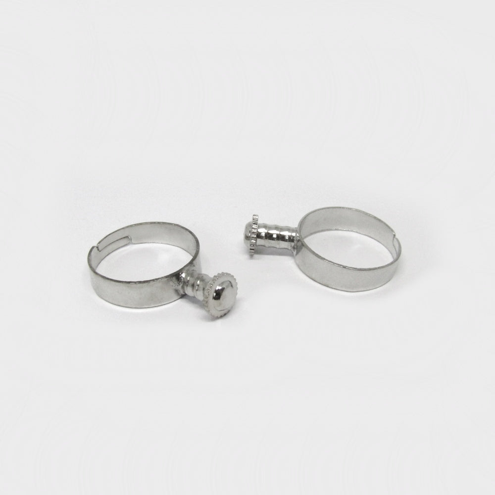 Base para Anillo con Tornillo Plateado x 6pcs