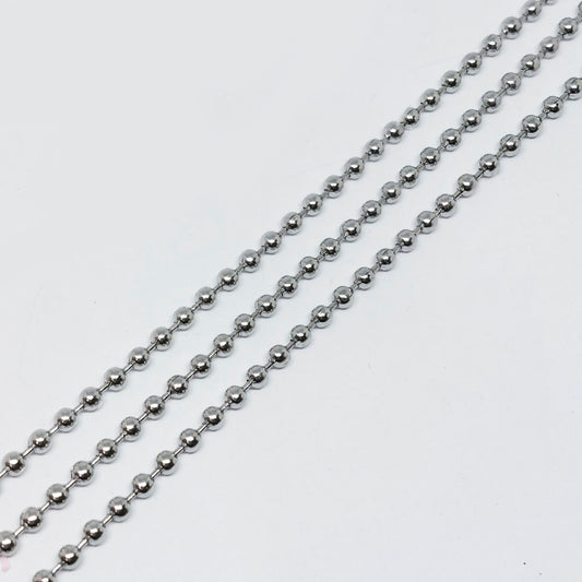 Acero Cadena Bola 3mm – Plateado
