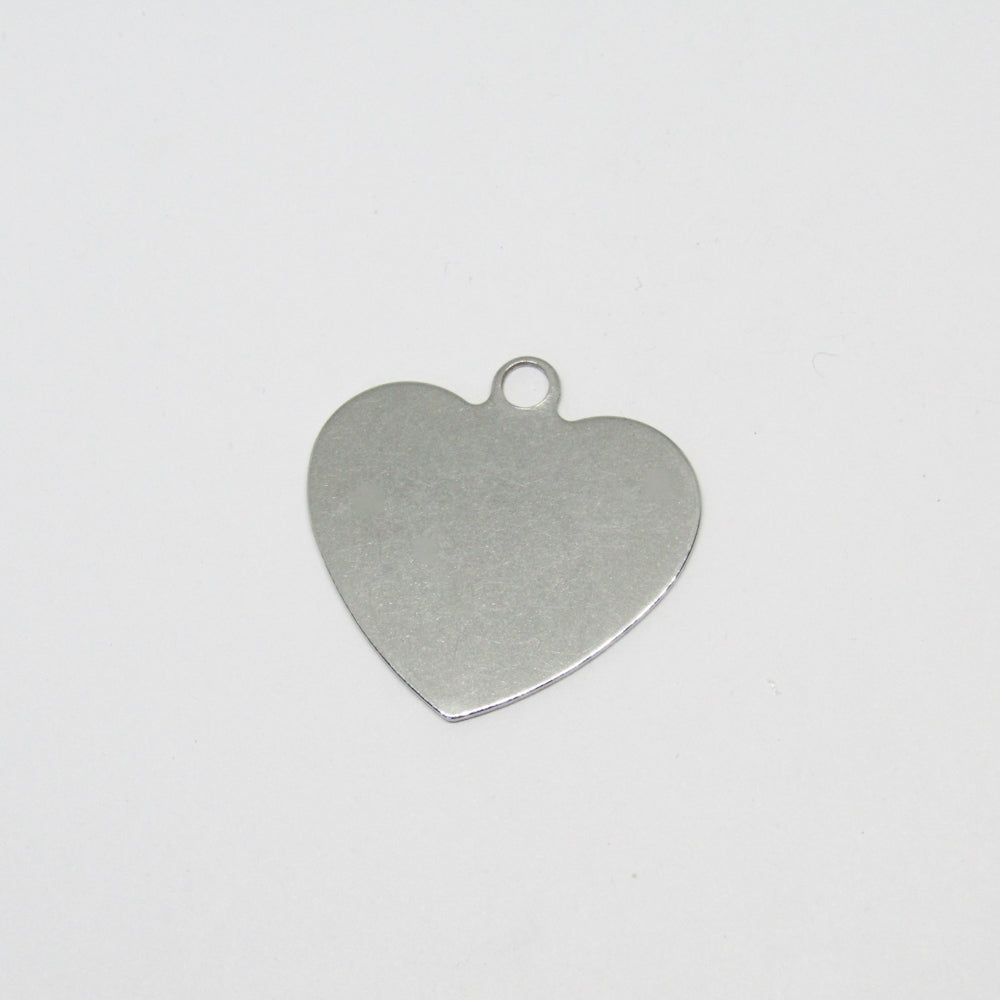 Medalla Acero Corazon Plateado 35 x 40mm x mm